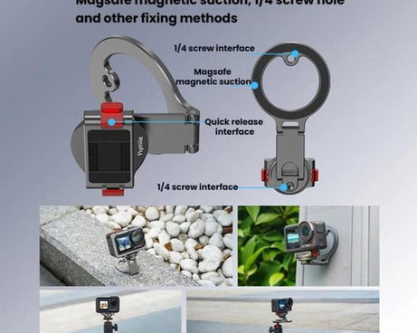 For DJI Osmo Action 3 / 4 / 5 Pro / Osmo 360 Flymile Quick-Release Magnetic Mount