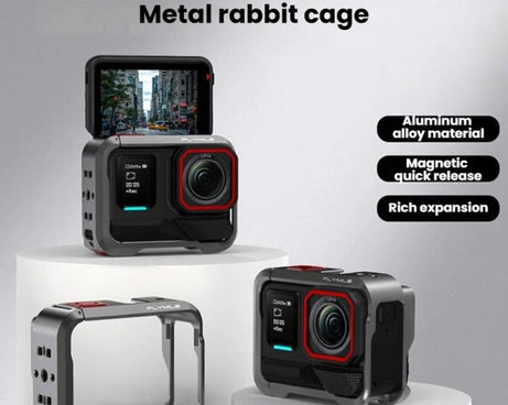 For Insta360 Ace Pro / Ace Pro 2 Flymile Rabbit Cage Metal Protective Frame Extension Action Camera Accessories