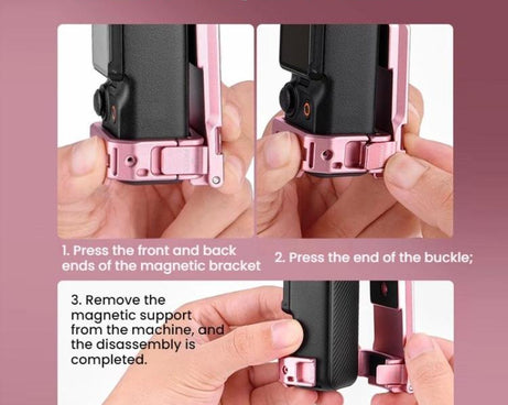For DJI Osmo Pocket 3 BRDRC Magnetic Mount Expandable Back Clip Adapter