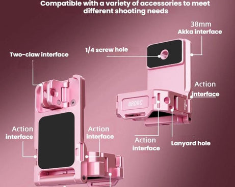 For DJI Osmo Pocket 3 BRDRC Magnetic Mount Expandable Back Clip Adapter