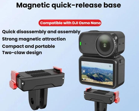For DJI Osmo Nano Magnetic Quick-Release Base Two-Jaw Bracket