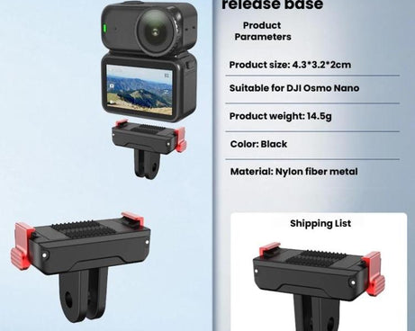 For DJI Osmo Nano Magnetic Quick-Release Base Two-Jaw Bracket