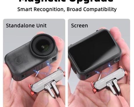 For DJI Osmo Nano Flymile Magnetic Quick-Release Base Two-Jaw Foldable Extension Bracket Accessories For Action Cameras, Metal