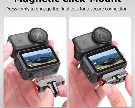 For DJI Osmo Nano Flymile Magnetic Quick-Release Base Two-Jaw Foldable Extension Bracket Accessories For Action Cameras, Metal