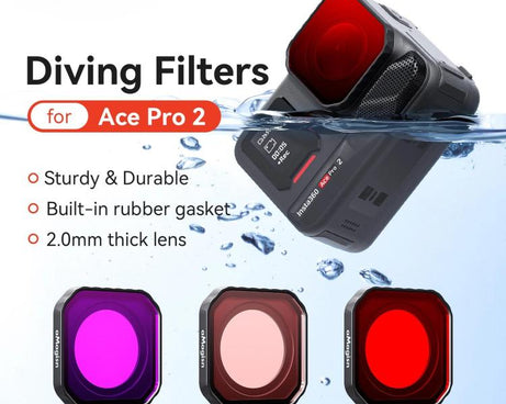 For Insta360 Ace Pro 2 aMagisn Dive Filter Underwater Waterproof Camera Lens Protector