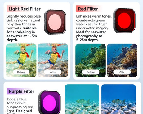For Insta360 Ace Pro 2 aMagisn Dive Filter Underwater Waterproof Camera Lens Protector