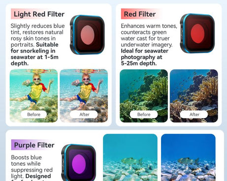 aMagisn Dive Filter for GoPro HERO13 Black /12 Black /11 Black /11 Black mini /10 Black /9 Black