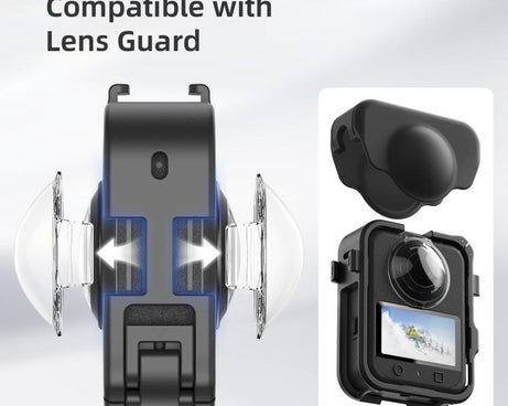 For DJI Osmo 360 aMagisn Expansion Cage Plastic Frame with Lens Cap