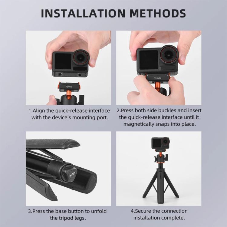 Flymile AC5012_5 Extended Selfie Stick Holder Magnetic Quick Release Tripod