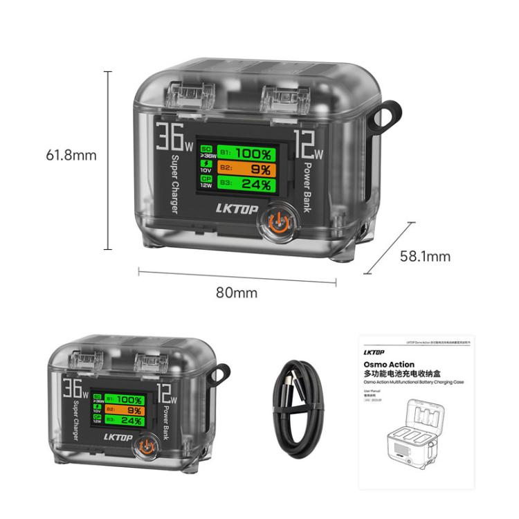 Multi-Functional Battery Charging Organizer For DJI Osmo 360 / Action 5 Pro / Action 4 / Action 3
