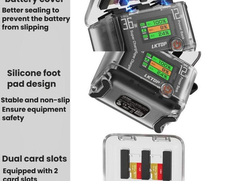 Multi-Functional Battery Charging Organizer For DJI Osmo 360 / Action 5 Pro / Action 4 / Action 3