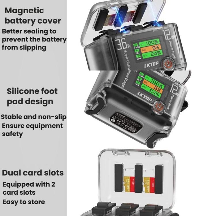 Multi-Functional Battery Charging Organizer For DJI Osmo 360 / Action 5 Pro / Action 4 / Action 3