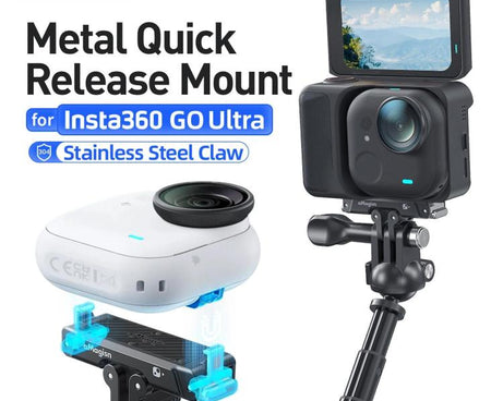 For Insta360 Go Ultra Camera AMagisn Metal Quick Release Magnetic Adapter With 1/4-Inch Threaded Hol