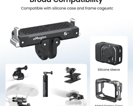 For Insta360 Go Ultra Camera aMagisn Metal Quick Release Magnetic Adapter With 1/4-inch Threaded Hol