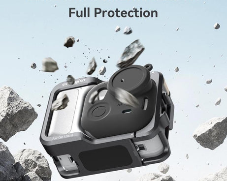 AMagisn Metal Cage For Insta360 GO Ultra Quick Release Protective Frame With Silicone Cover