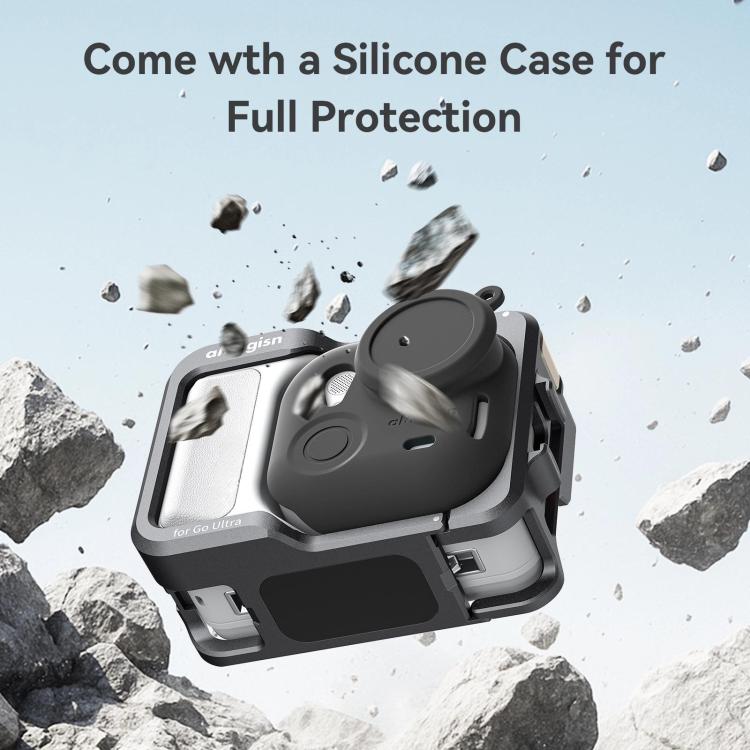 AMagisn Metal Cage For Insta360 GO Ultra Quick Release Protective Frame With Silicone Cover