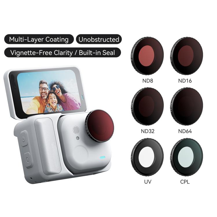 For Insta360 GO Ultra aMagisn Waterproof Filter Aluminum Alloy Frame Anti-fog Lens