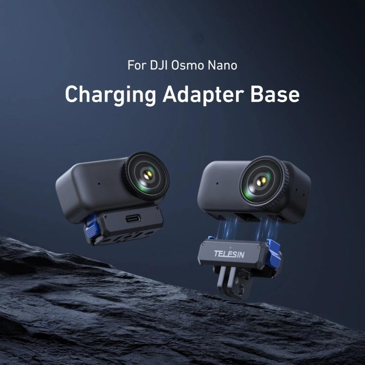 For DJI Osmo Nano TELESIN Magnetic Quick-Release Charging Base Rechargeable Adapter Mount