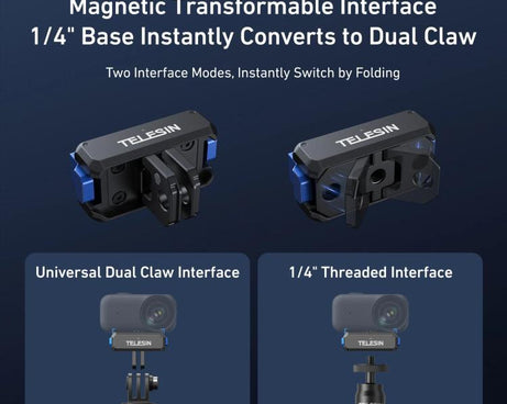 For DJI Osmo Nano TELESIN Magnetic Quick-Release Charging Base Rechargeable Adapter Mount