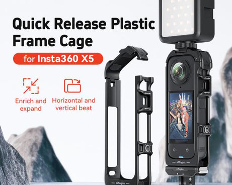 For Insta360 X5 AMagisn Quick Release Plastic Cage Expansion Frame Accessories