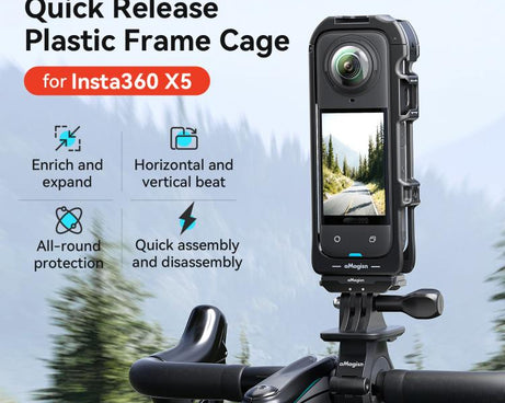 For Insta360 X5 AMagisn Quick Release Plastic Cage Expansion Frame Accessories