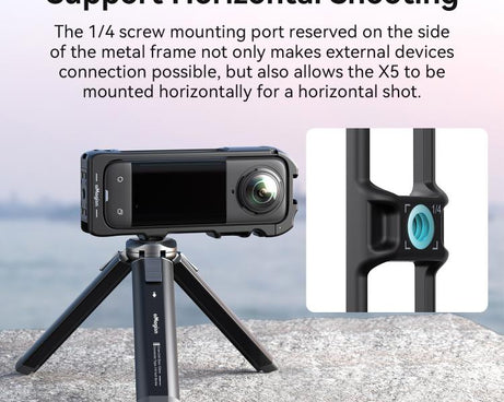 For Insta360 X5 AMagisn Quick Release Plastic Cage Expansion Frame Accessories