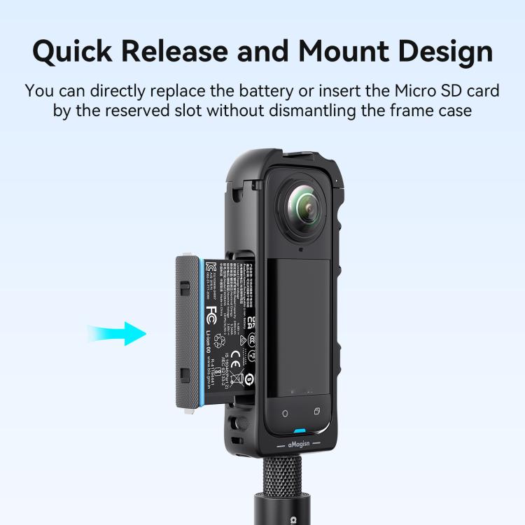 For Insta360 X5 AMagisn Quick Release Plastic Cage Expansion Frame Accessories