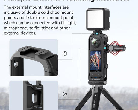 For Insta360 X5 AMagisn Quick Release Plastic Cage Expansion Frame Accessories