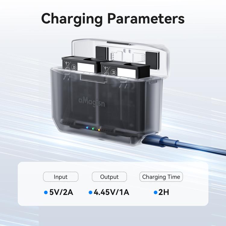 AMagisn PD12 Charging Case Battery Charger For DJI Osmo 360/ Action 5 Pro / 4 / 3