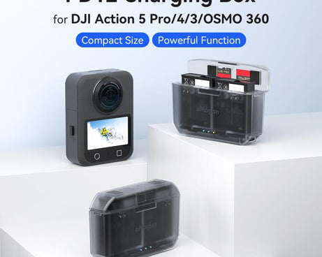 AMagisn PD12 Charging Case Battery Charger For DJI Osmo 360/ Action 5 Pro / 4 / 3