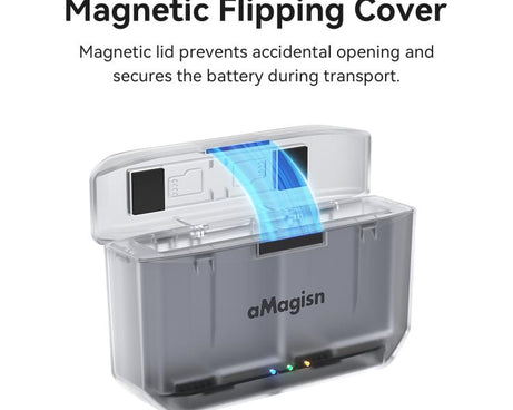 AMagisn PD12 Charging Case Battery Charger For DJI Osmo 360/ Action 5 Pro / 4 / 3