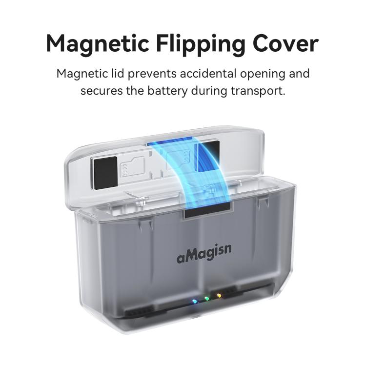 AMagisn PD12 Charging Case Battery Charger For DJI Osmo 360/ Action 5 Pro / 4 / 3