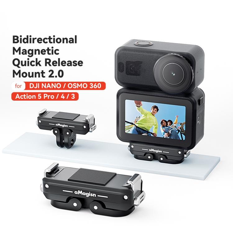 aMagisn TN11 Bidirectional Magnetic Quick Release Mount 2.0 For DJI Nano / Osmo 360 / Action 5 Pro / 4 / 3
