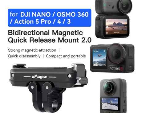 aMagisn TN11 Bidirectional Magnetic Quick Release Mount 2.0 For DJI Nano / Osmo 360 / Action 5 Pro / 4 / 3