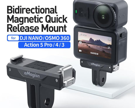 aMagisn TN10 Bidirectional Magnetic Quick Release Mount For DJI Nano / Osmo 360 / Action 5 Pro / 4 / 3