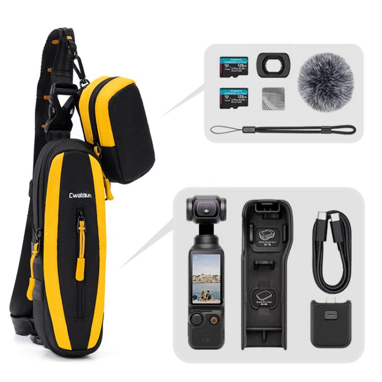 For DJI Osmo Pocket 3 Cwatcun D225 Small Organizer Bag Protective Multifunctional Sports Camera Bag