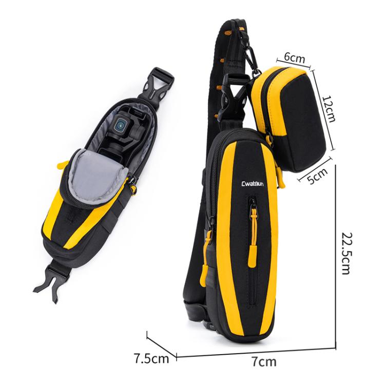 For DJI Osmo Pocket 3 Cwatcun D225 Small Organizer Bag Protective Multifunctional Sports Camera Bag