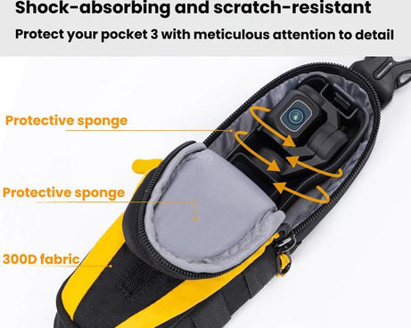 For DJI Osmo Pocket 3 Cwatcun D225 Small Organizer Bag Protective Multifunctional Sports Camera Bag
