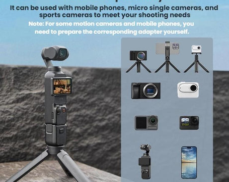 Flymile Action Camera Tripod For DJI Osmo Pocket 3 / Action 4 / Insta360 X5 / GoPro