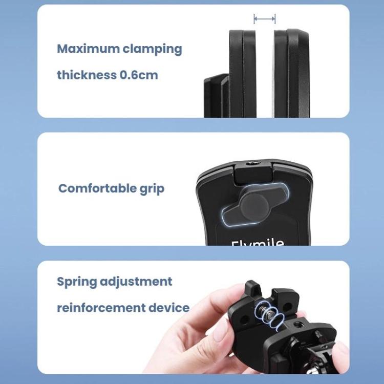 Flymile Motorcycle Windshield Action Camera Mount For DJI Osmo Action 5 Pro / GoPro 13