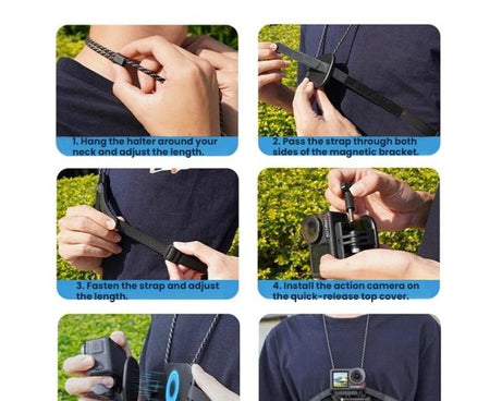 Flymile Neck-Mounted Magnetic Action Camera Bracket For DJI Osmo 360 / Pocket 3 / Action 5 Pro / Insta360 X5