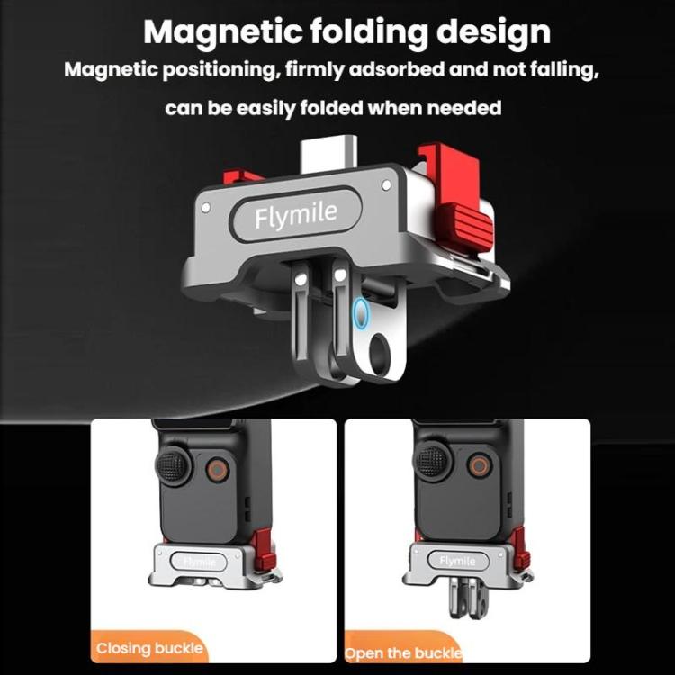 For DJI Osmo Pocket 3 Flymile Dual-Port 1/4" Thread Magnetic Quick-Release Charging Adapter