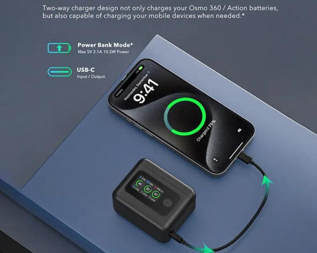 With Screen Charging Bin Intelligent Charge Manager For DJI Osmo 360 / Action 5 Pro / Action 4 / Action 3, Battery Not Included