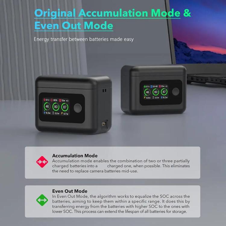 With Screen Charging Bin Intelligent Charge Manager For DJI Osmo 360 / Action 5 Pro / Action 4 / Action 3, Battery Not Included