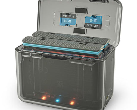 For Insta360 X4 SYMIK Dual-Channel Battery Charger & Storage Case Charging Hub With LED Indicators