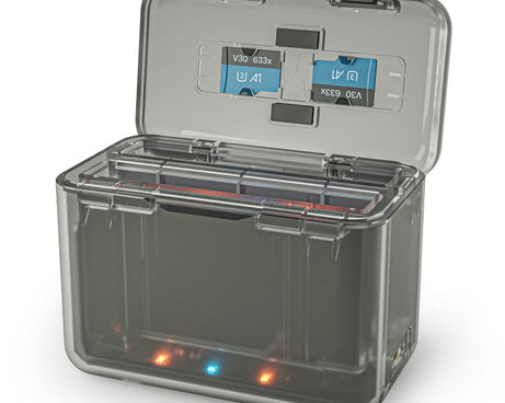 For Insta360 X4 SYMIK Dual-Channel Battery Charger & Storage Case Charging Hub With LED Indicators