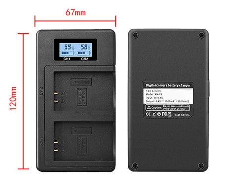 For Canon LP-E12 Dual Battery Digital LCD Charger, LP-E12