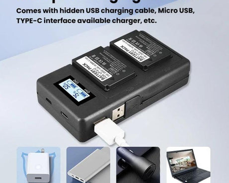 For Canon LP-E12 Dual Battery Digital LCD Charger, LP-E12