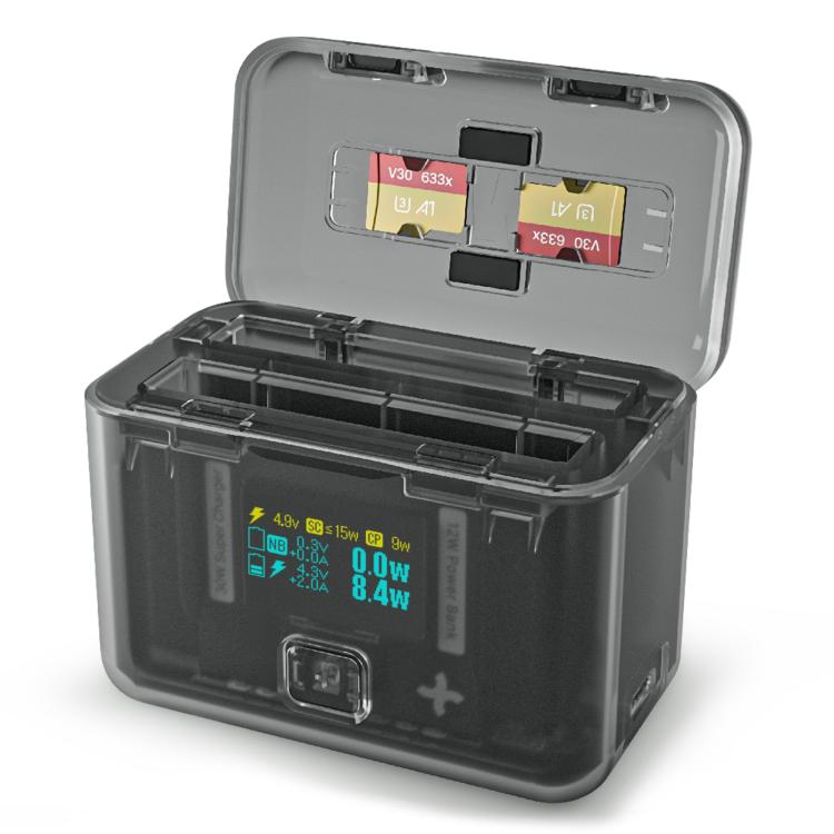 SYMIK Battery Charger For Insta360 X3 / ONE X2 Two Way Charging Case With 0.96-Inch OLED Screen