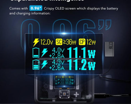 SYMIK Battery Charger For Insta360 X3 / ONE X2 Two Way Charging Case With 0.96-Inch OLED Screen